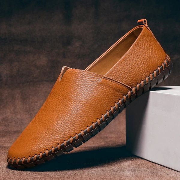 Elias™ – Handsydda Leather Loafers med tidlös elegans för alla säsonger