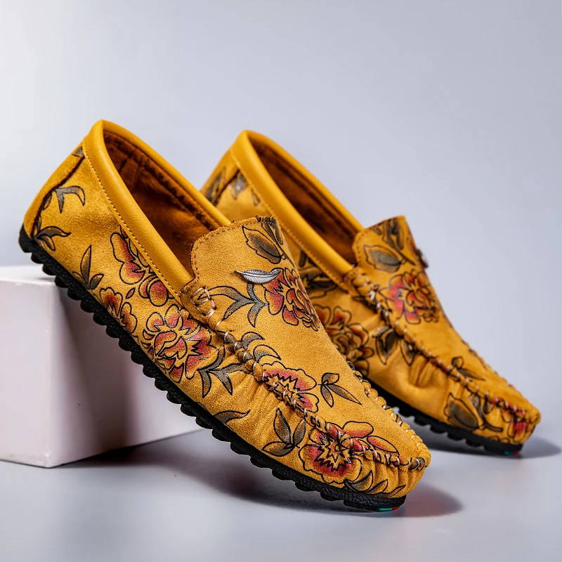 Alarik™ – Leather Loafers med blomsterdetaljer för alla säsonger