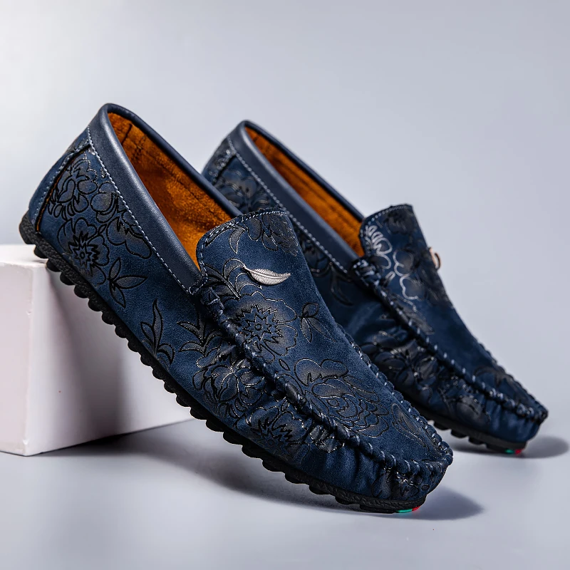 Alarik™ – Leather Loafers med blomsterdetaljer för alla säsonger