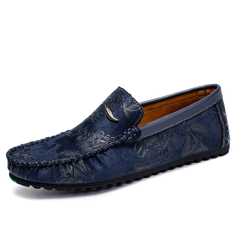Alarik™ – Leather Loafers med blomsterdetaljer för alla säsonger
