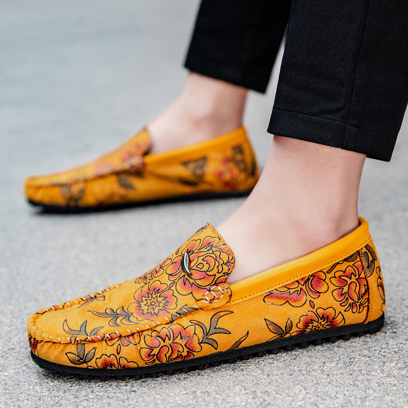 Alarik™ – Leather Loafers med blomsterdetaljer för alla säsonger