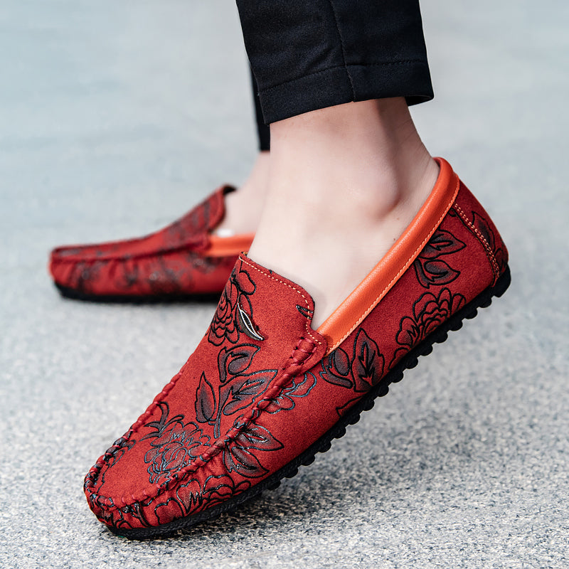 Alarik™ – Leather Loafers med blomsterdetaljer för alla säsonger