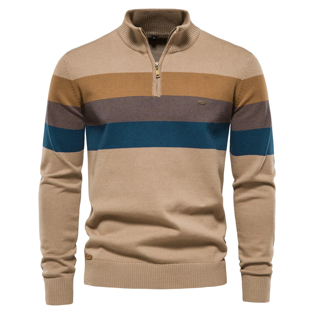 Oscar | Quarter-Zip Stripe Sweater