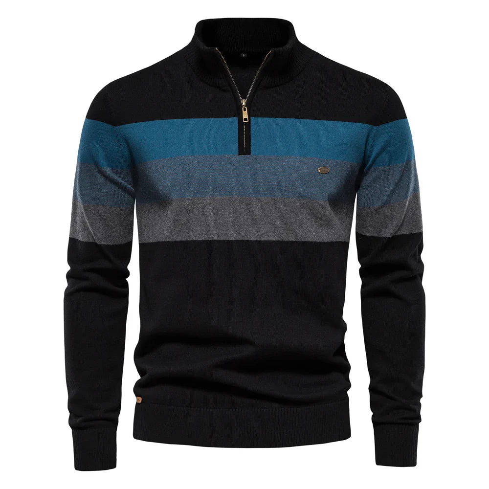 Oscar | Quarter-Zip Stripe Sweater
