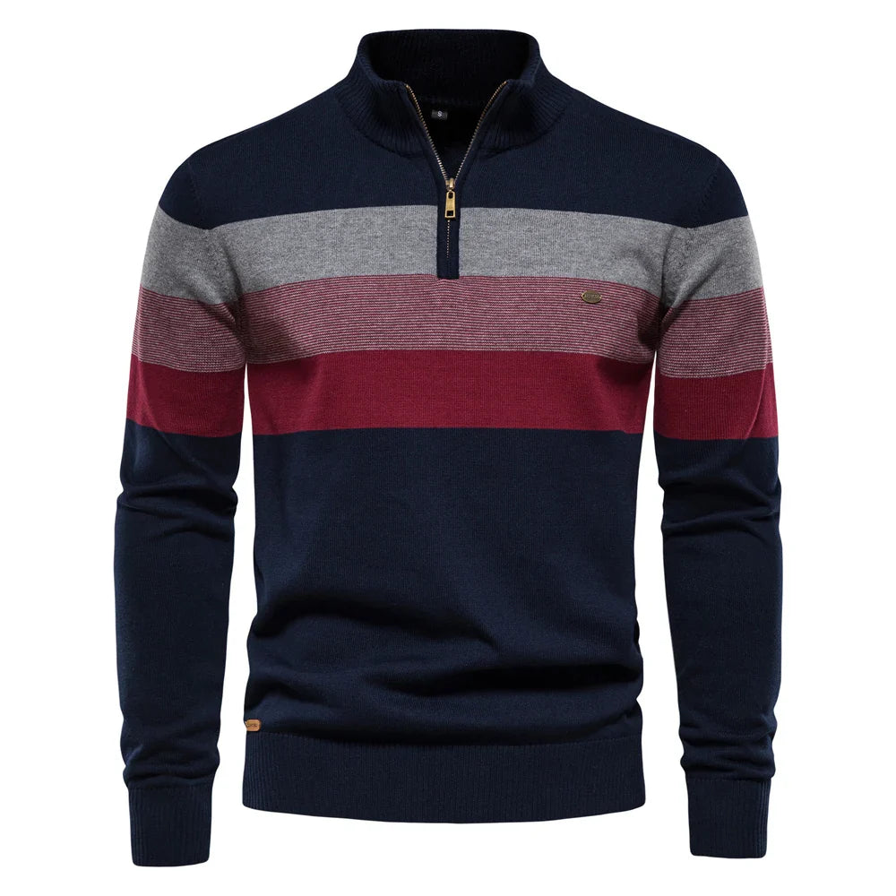 Oscar | Quarter-Zip Stripe Sweater