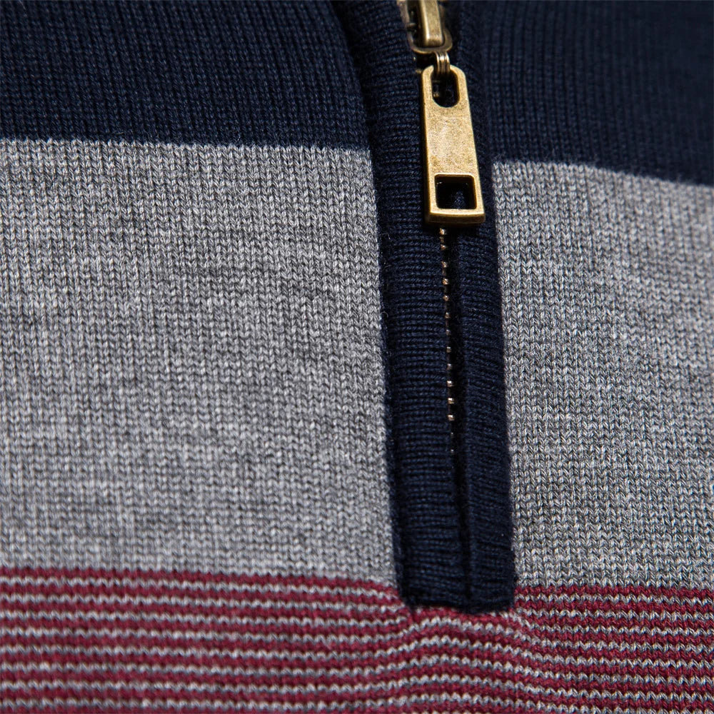 Oscar | Quarter-Zip Stripe Sweater