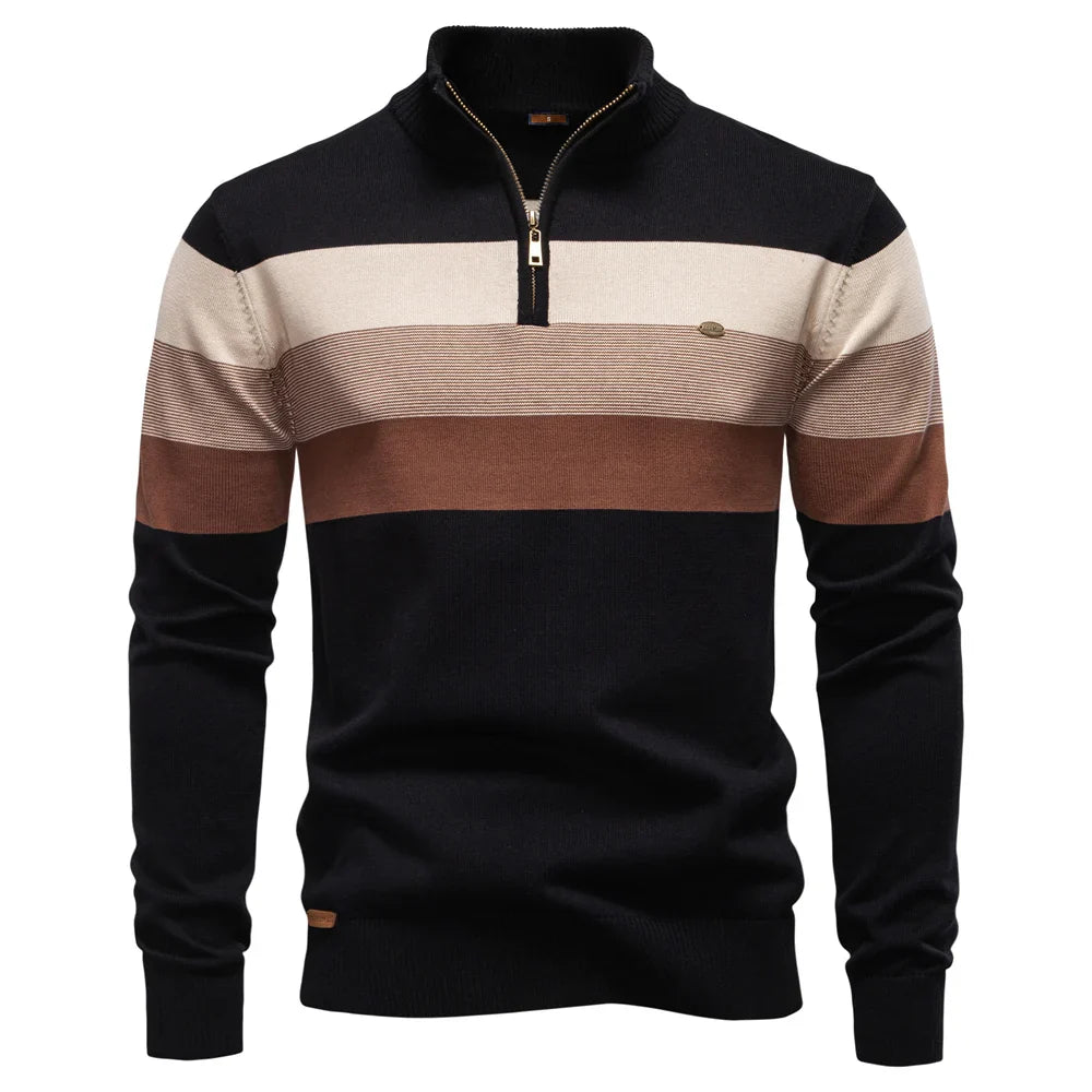 Oscar | Quarter-Zip Stripe Sweater