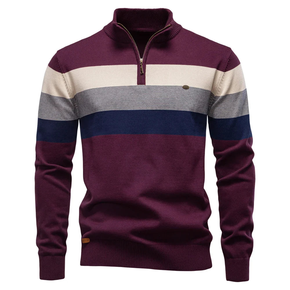 Oscar | Quarter-Zip Stripe Sweater
