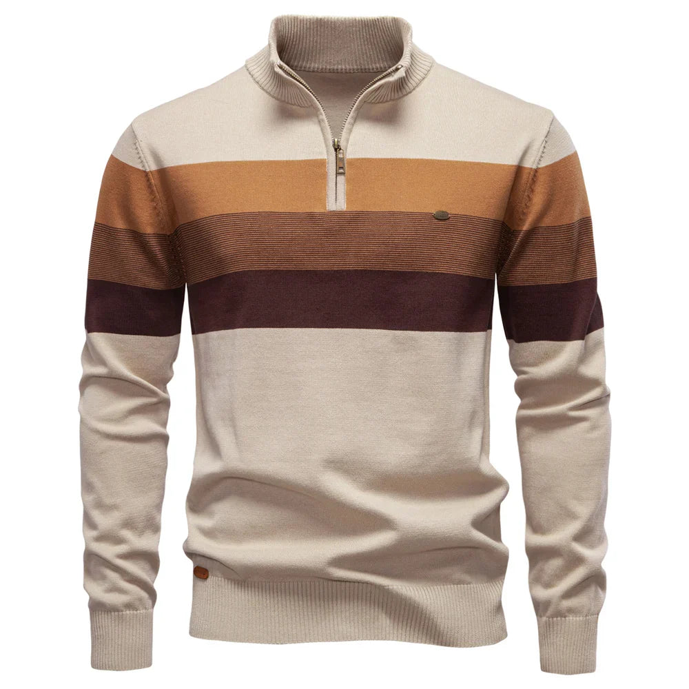 Oscar | Quarter-Zip Stripe Sweater