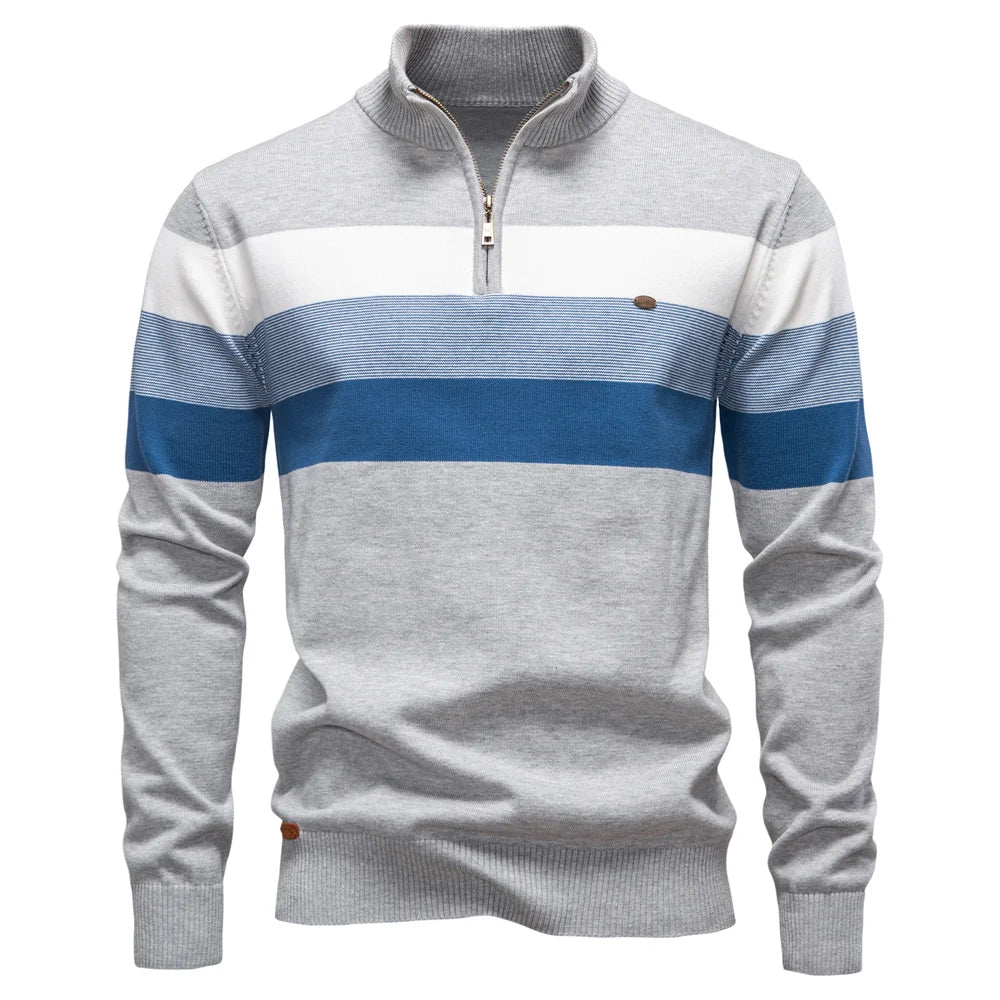 Oscar | Quarter-Zip Stripe Sweater