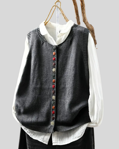 Elina™ | Ärmlös Stickad Väst