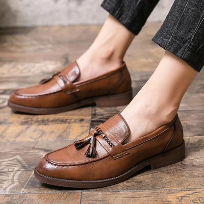 Gunnar™ – Leather Tassel Loafers med tidlös elegans för alla säsonger