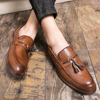 Gunnar™ – Leather Tassel Loafers med tidlös elegans för alla säsonger