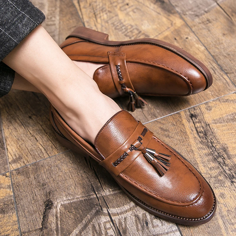 Gunnar™ – Leather Tassel Loafers med tidlös elegans för alla säsonger