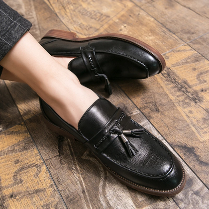 Gunnar™ – Leather Tassel Loafers med tidlös elegans för alla säsonger