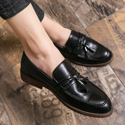 Gunnar™ – Leather Tassel Loafers med tidlös elegans för alla säsonger