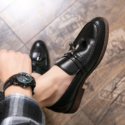 Gunnar™ – Leather Tassel Loafers med tidlös elegans för alla säsonger