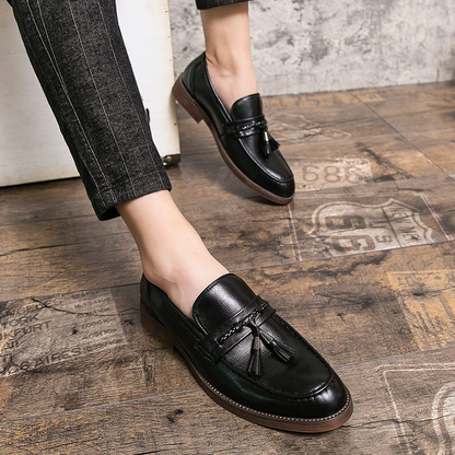 Gunnar™ – Leather Tassel Loafers med tidlös elegans för alla säsonger