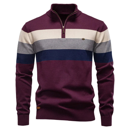 Oscar | Quarter-Zip Stripe Sweater