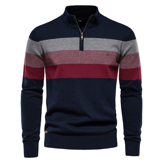 Oscar | Quarter-Zip Stripe Sweater